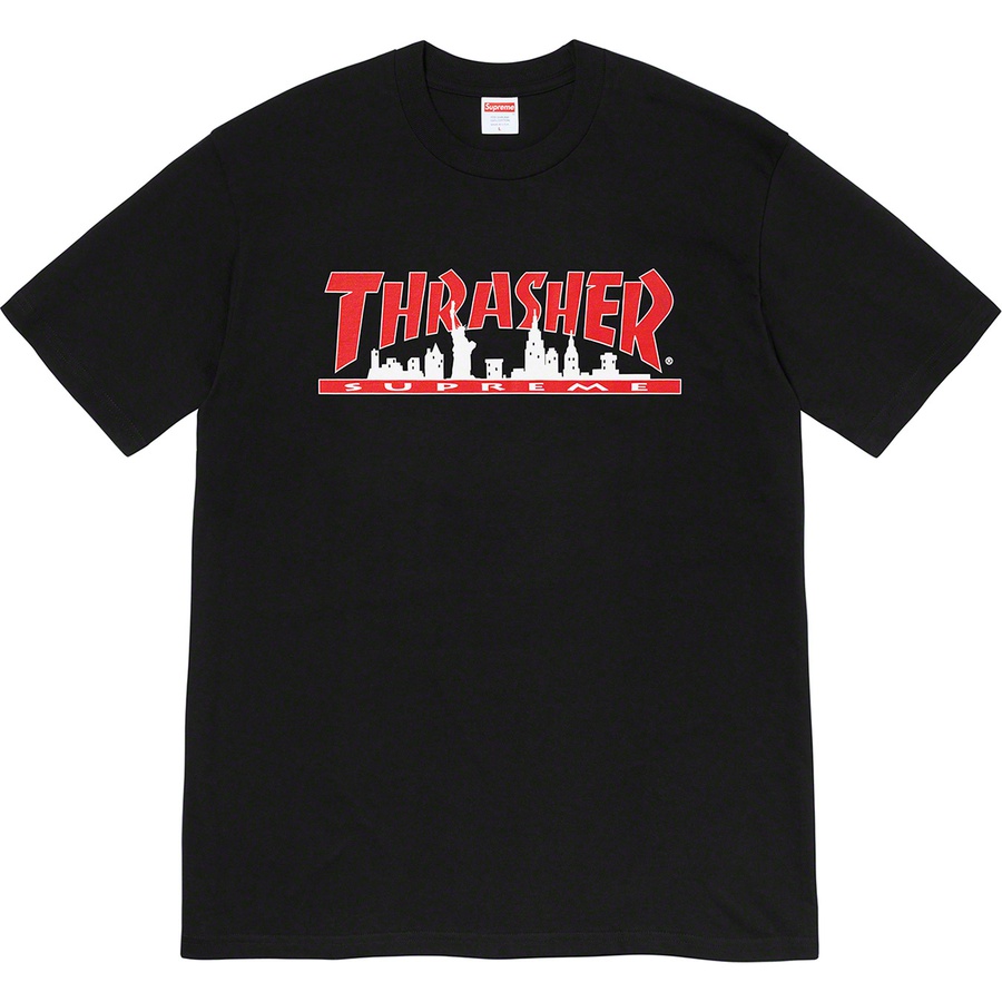 Details on Supreme Thrasher Skyline Tee Black from fall winter
                                                    2021 (Price is $44)