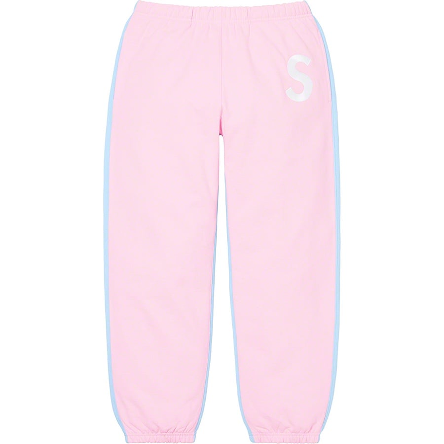 Details on S Logo Split Sweatpant Light Pink from fall winter 2021 (Price is $158)