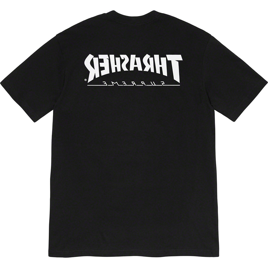 Details on Supreme Thrasher Game Tee Black from fall winter 2021 (Price is $44)