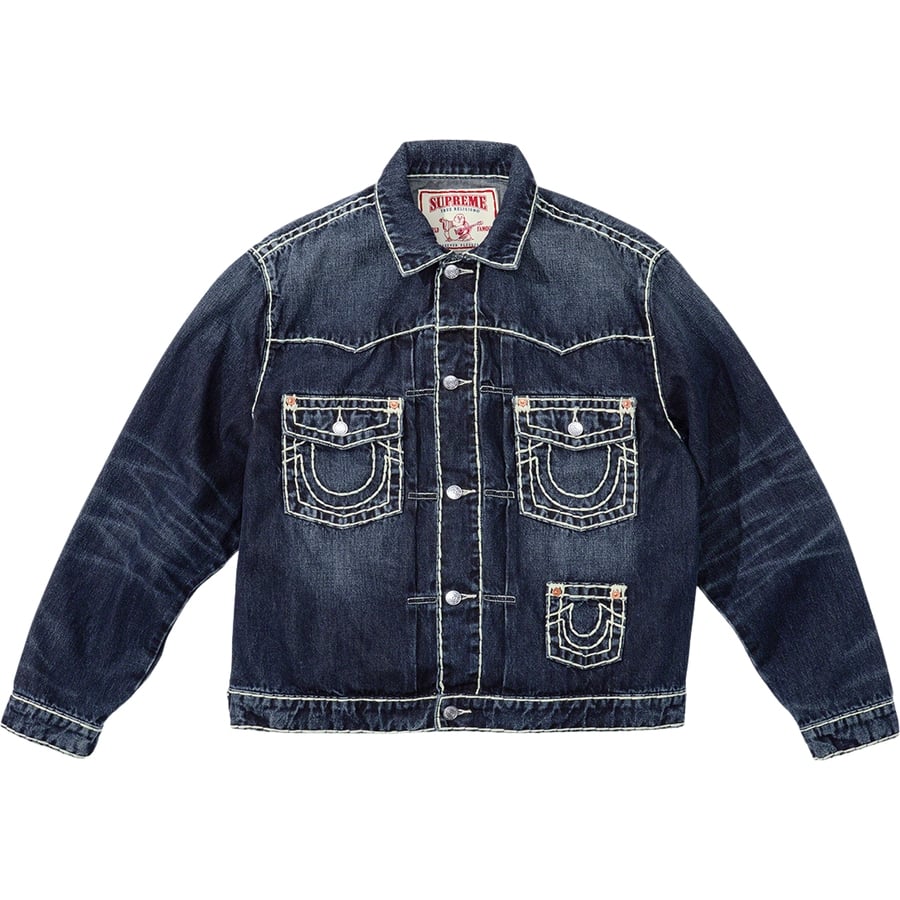 Details on Supreme True Religion Denim Trucker Jacket  from fall winter
                                                    2021 (Price is $268)