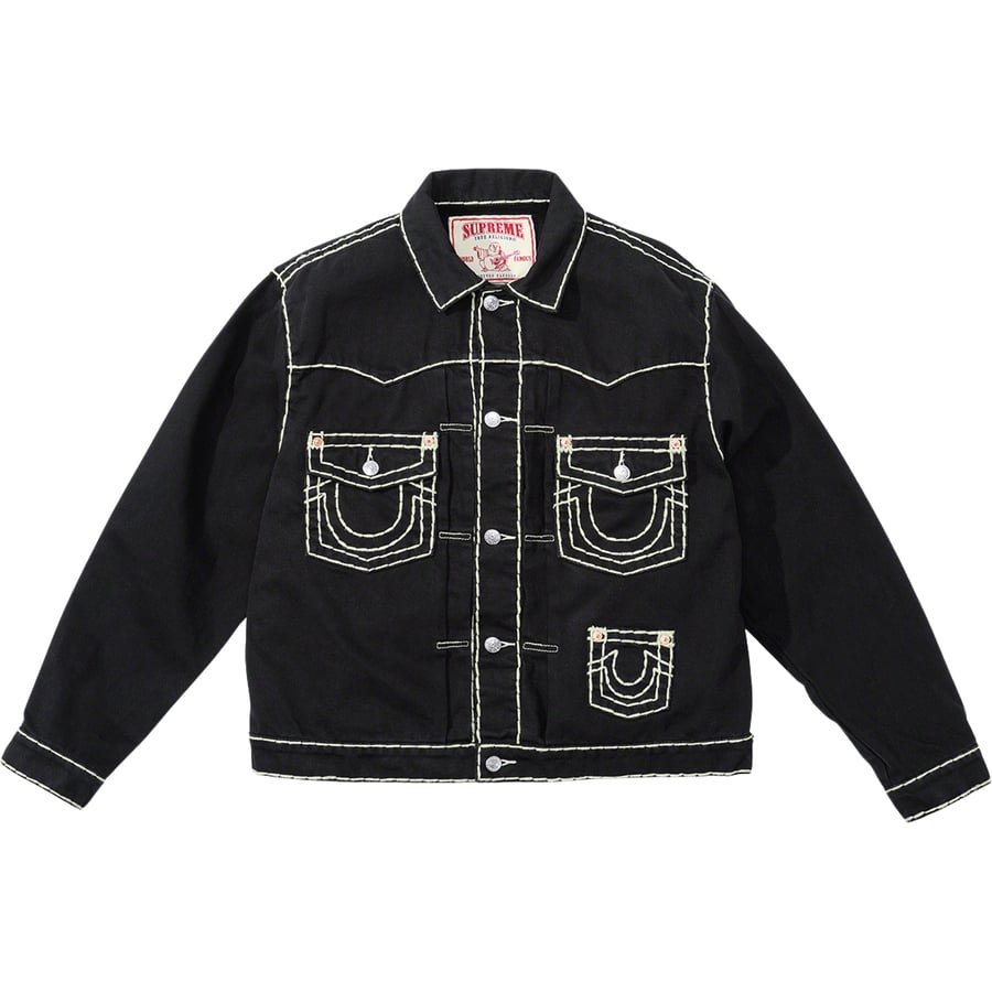 Details on Supreme True Religion Denim Trucker Jacket  from fall winter
                                                    2021 (Price is $268)