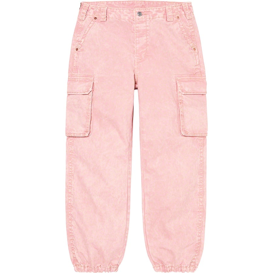 Details on Supreme True Religion Denim Cargo Pant Pink from fall winter 2021 (Price is $228)