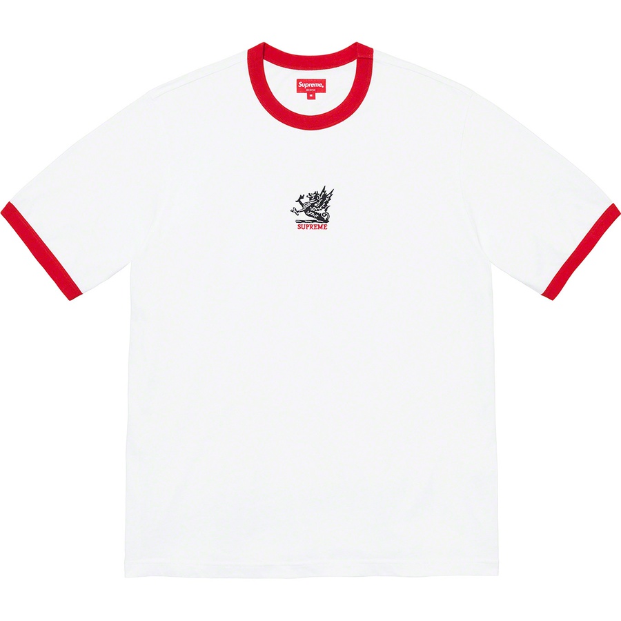 Supreme Dragon Ringer Tee (FW21) - White - $68