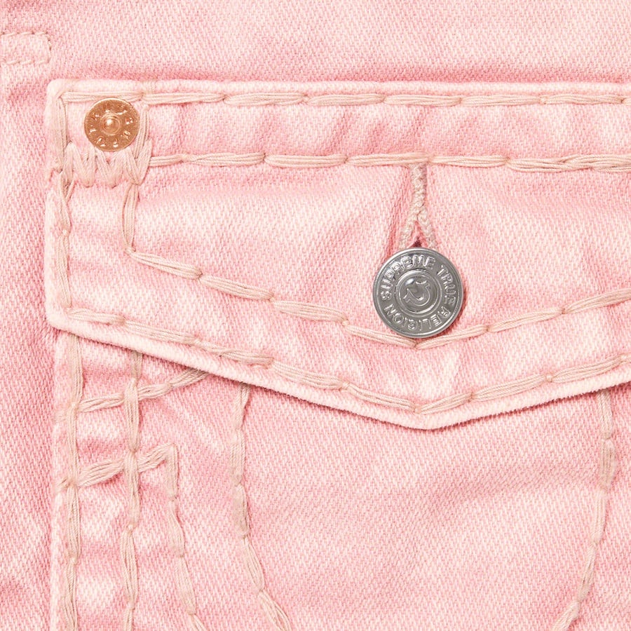 Details on Supreme True Religion Denim Trucker Jacket Pink from fall winter
                                                    2021 (Price is $268)