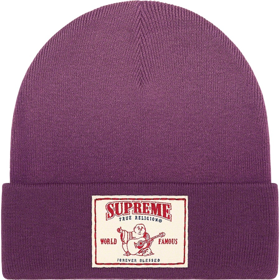 Details on Supreme True Religion Beanie Purple from fall winter
                                                    2021 (Price is $40)