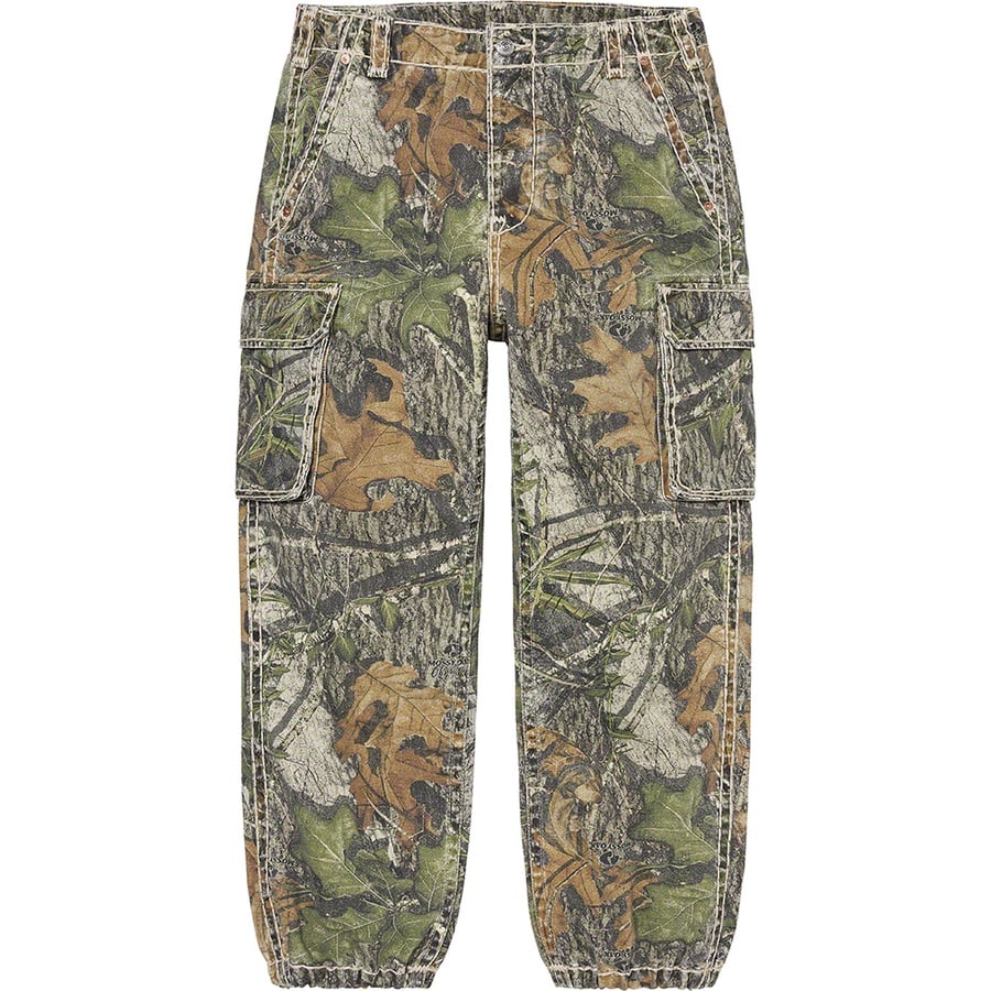 Details on Supreme True Religion Denim Cargo Pant Mossy Oak® Camo from fall winter 2021 (Price is $228)