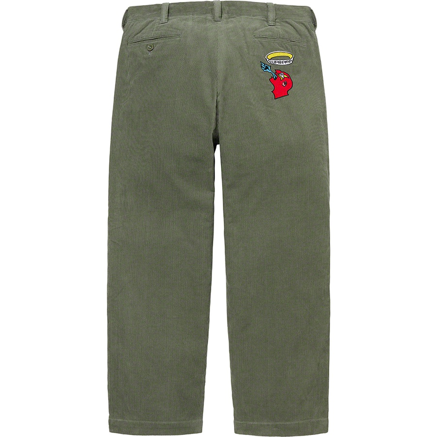 Details on Gonz Corduroy Chino Pant Dusty Green from fall winter 2021 (Price is $148)