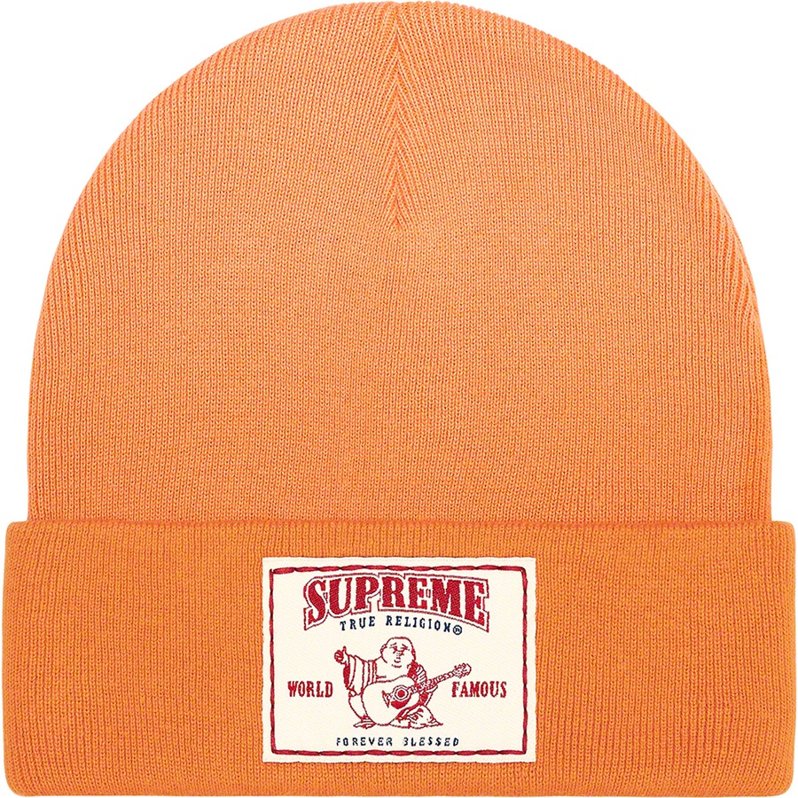 Details on Supreme True Religion Beanie Dusty Orange from fall winter 2021 (Price is $40)