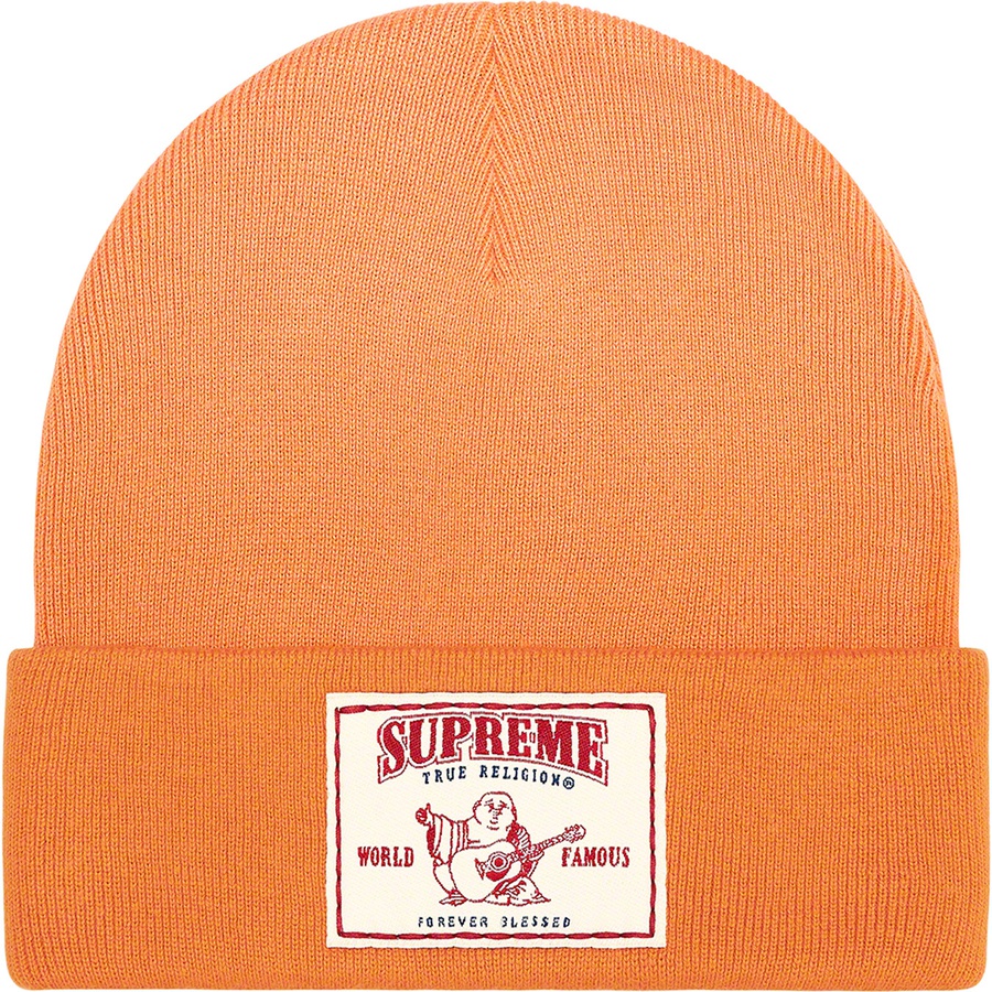 Details on Supreme True Religion Beanie Dusty Orange from fall winter
                                                    2021 (Price is $40)