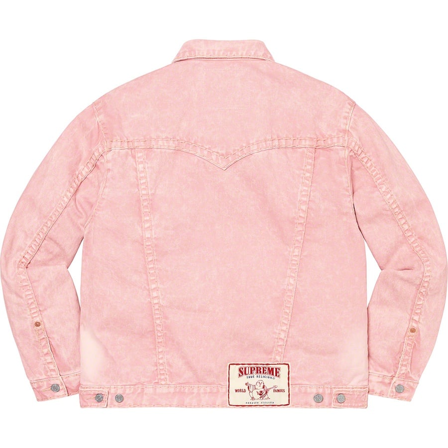 Details on Supreme True Religion Denim Trucker Jacket Pink from fall winter
                                                    2021 (Price is $268)