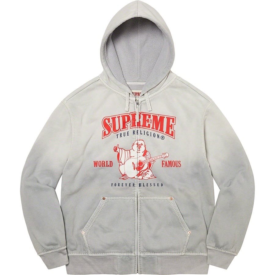 Details on Supreme True Religion Zip Up Hooded Sweatshirt Light Grey from fall winter
                                                    2021 (Price is $238)