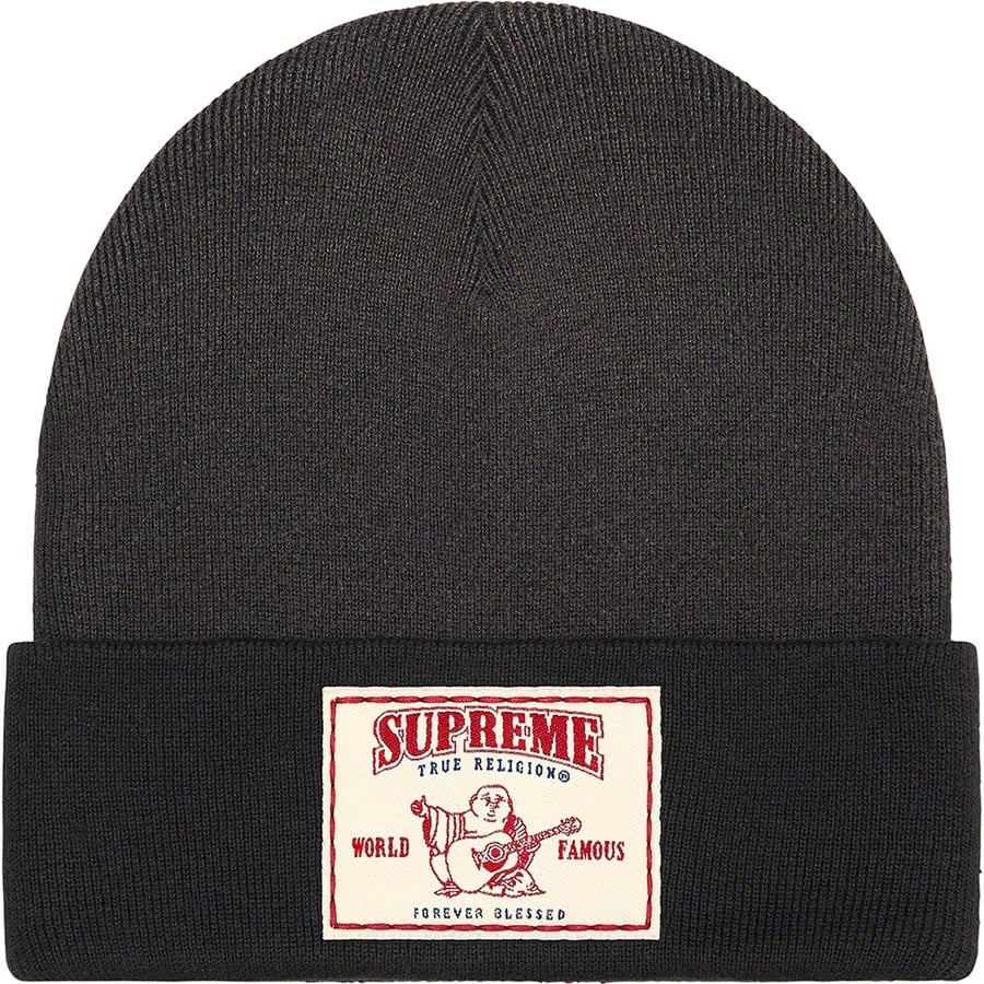 Details on Supreme True Religion Beanie Black from fall winter 2021 (Price is $40)