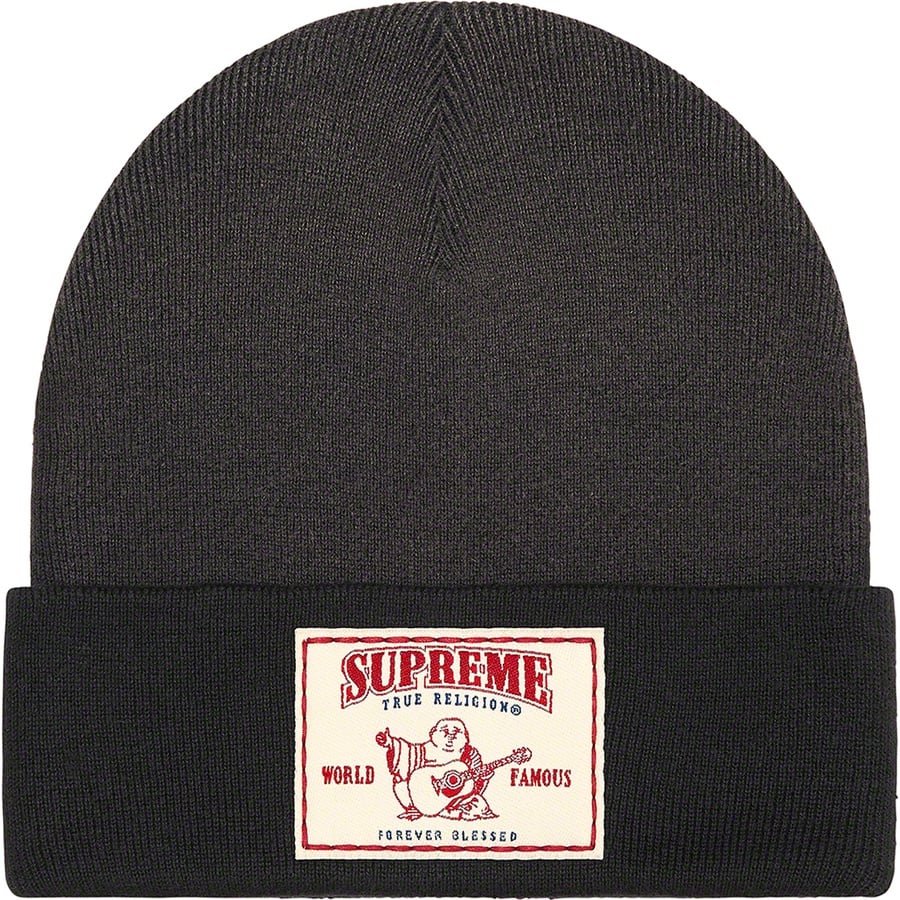 Details on Supreme True Religion Beanie Black from fall winter
                                                    2021 (Price is $40)