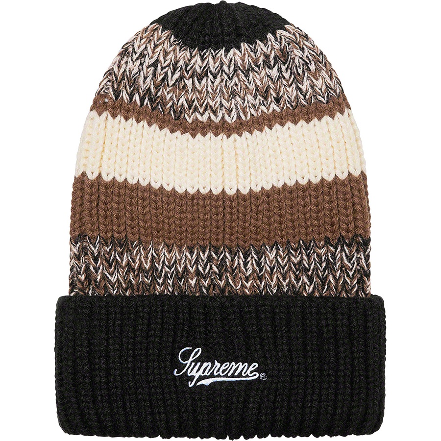 Details on Mixed Stripe Beanie Black from fall winter
                                                    2021 (Price is $38)