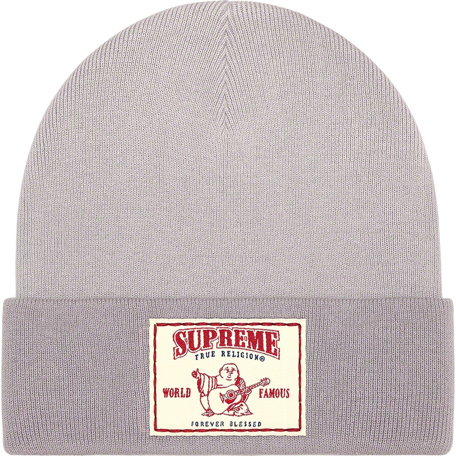 Details on Supreme True Religion Beanie Light Grey from fall winter 2021 (Price is $40)