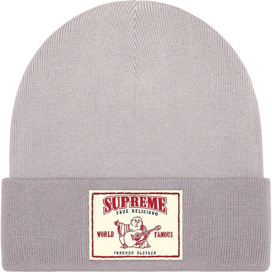 Details on Supreme True Religion Beanie Light Grey from fall winter
                                                    2021 (Price is $40)