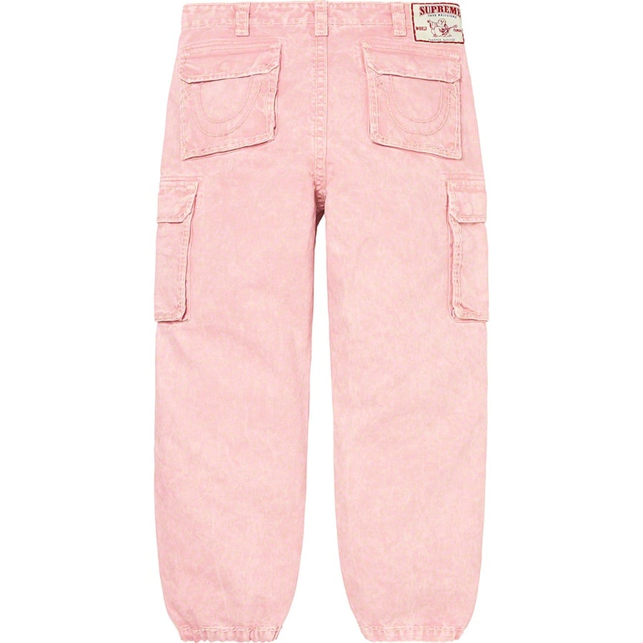 Details on Supreme True Religion Denim Cargo Pant Pink from fall winter
                                                    2021 (Price is $228)