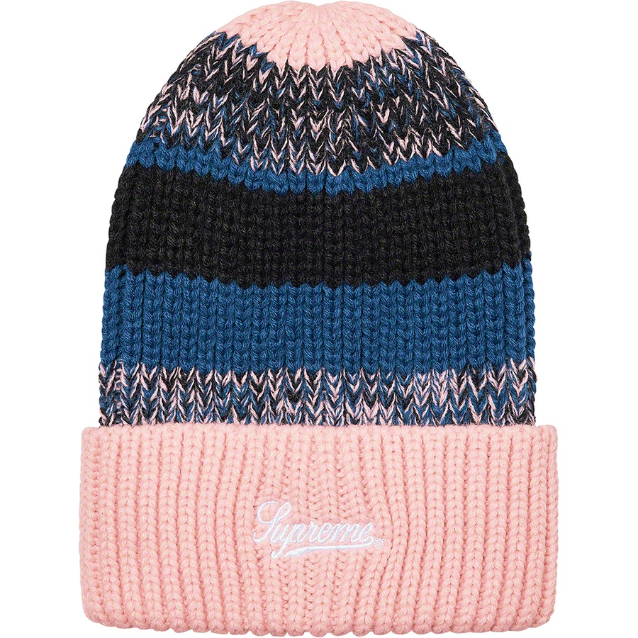 Details on Mixed Stripe Beanie Pink from fall winter 2021 (Price is $38)