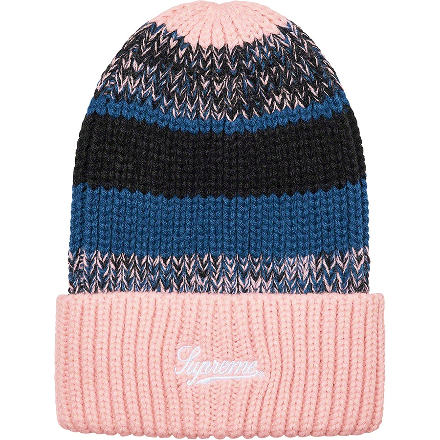 Details on Mixed Stripe Beanie Pink from fall winter
                                                    2021 (Price is $38)