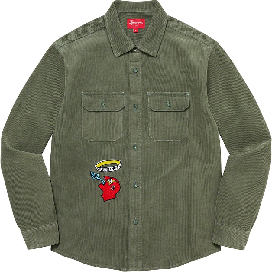 Details on Gonz Corduroy Work Shirt Dusty Green from fall winter
                                                    2021 (Price is $138)