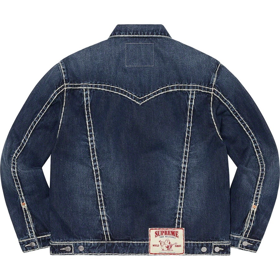 Details on Supreme True Religion Denim Trucker Jacket Washed Blue from fall winter 2021 (Price is $268)