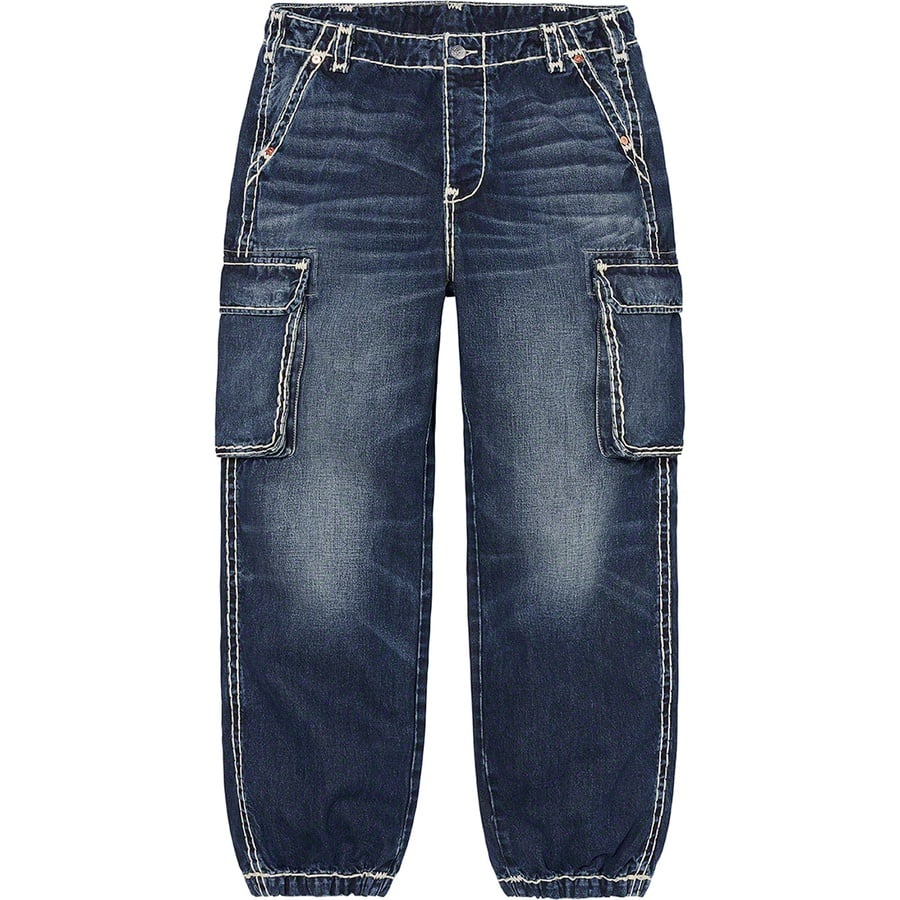 Details on Supreme True Religion Denim Cargo Pant Washed Blue from fall winter
                                                    2021 (Price is $228)