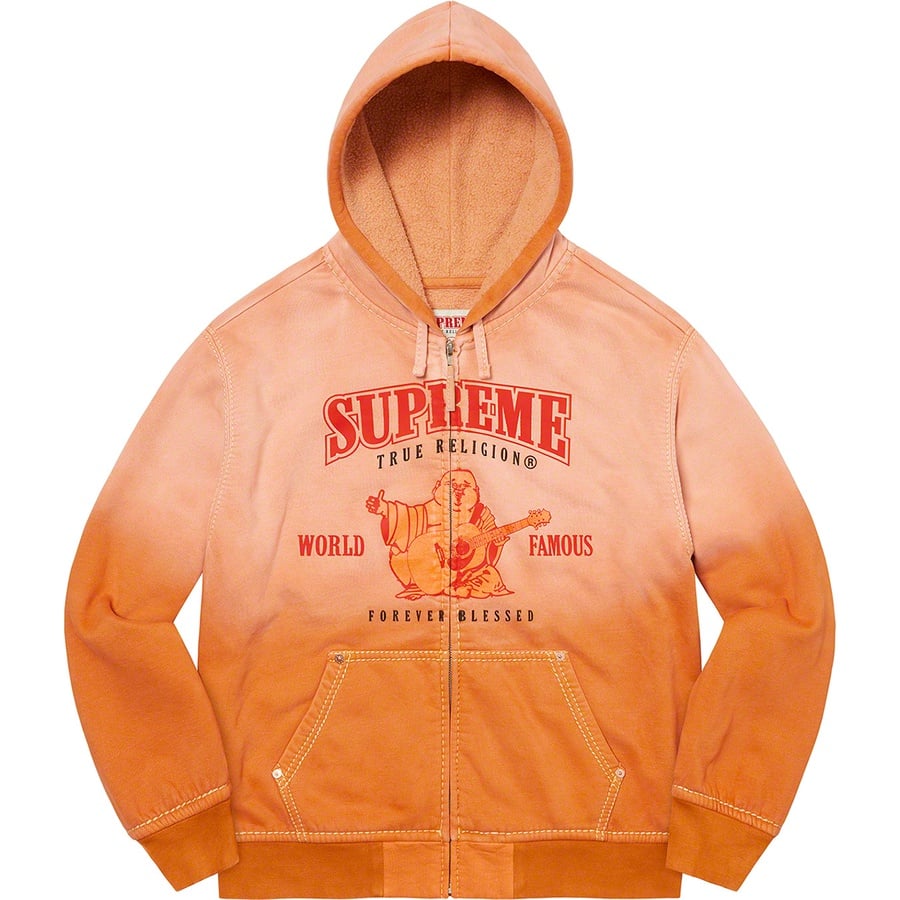 Details on Supreme True Religion Zip Up Hooded Sweatshirt Dusty Orange from fall winter
                                                    2021 (Price is $238)