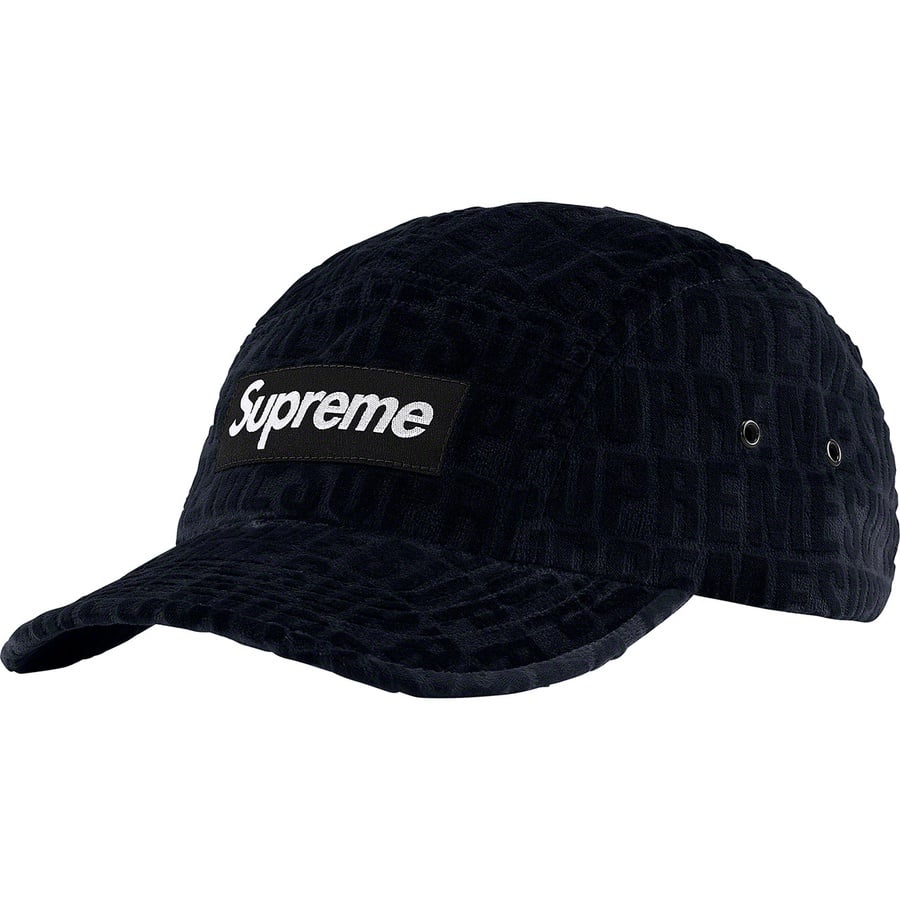 Details on Velvet Pattern Camp Cap Black from fall winter
                                                    2021 (Price is $58)