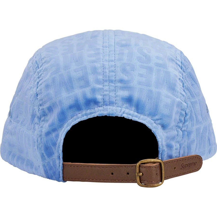 Details on Velvet Pattern Camp Cap Light Blue from fall winter
                                                    2021 (Price is $58)