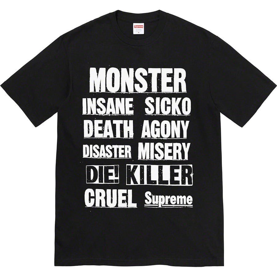 Details on Monster Tee Black from fall winter
                                                    2021 (Price is $38)