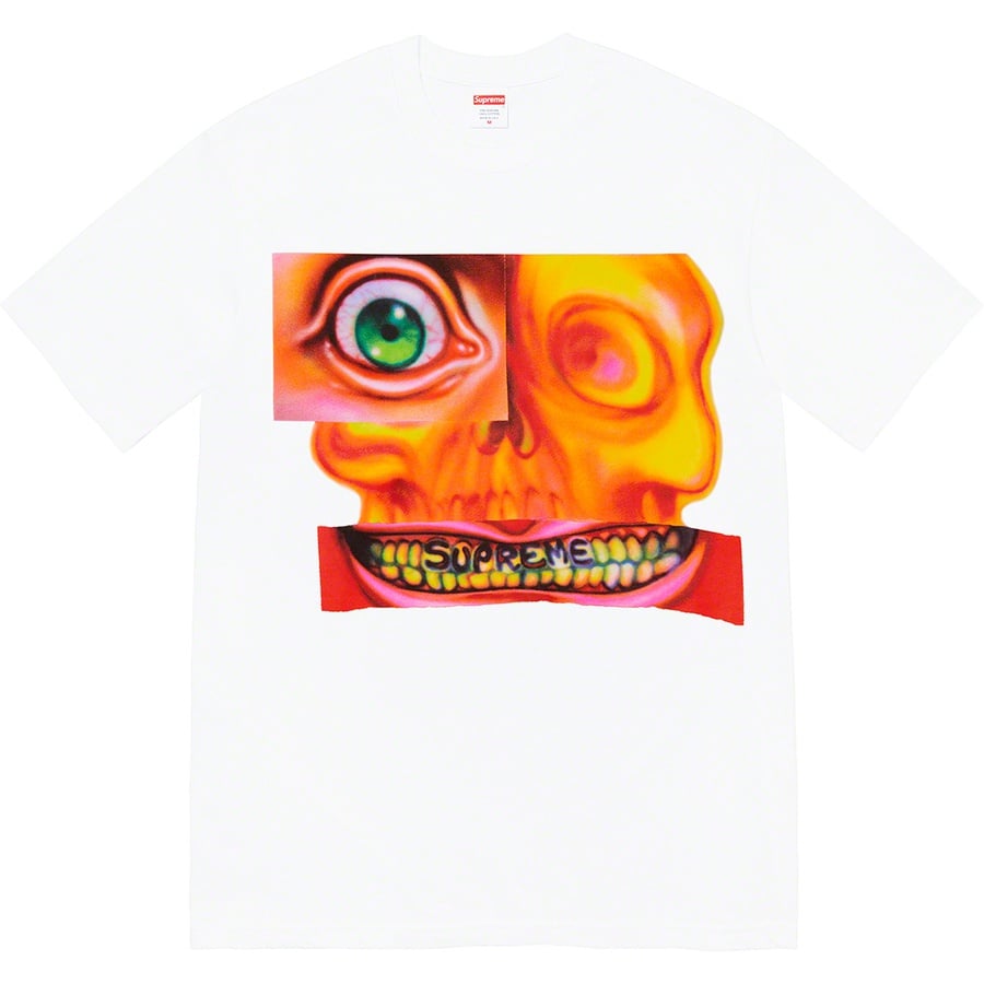Details on Face Tee White from fall winter 2021 (Price is $38)