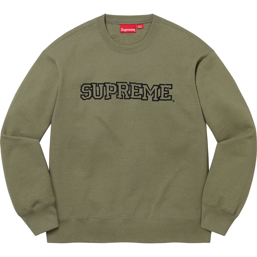 Details on Shattered Logo Crewneck Light Olive from fall winter
                                                    2021 (Price is $138)