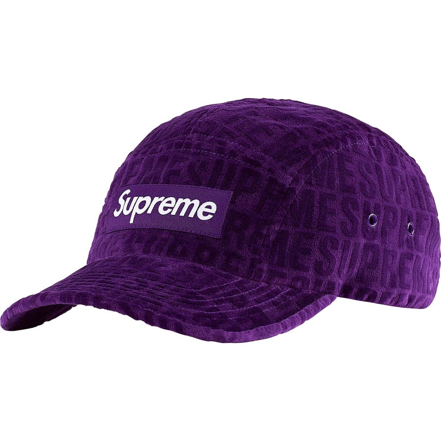 Details on Velvet Pattern Camp Cap Purple from fall winter
                                                    2021 (Price is $58)