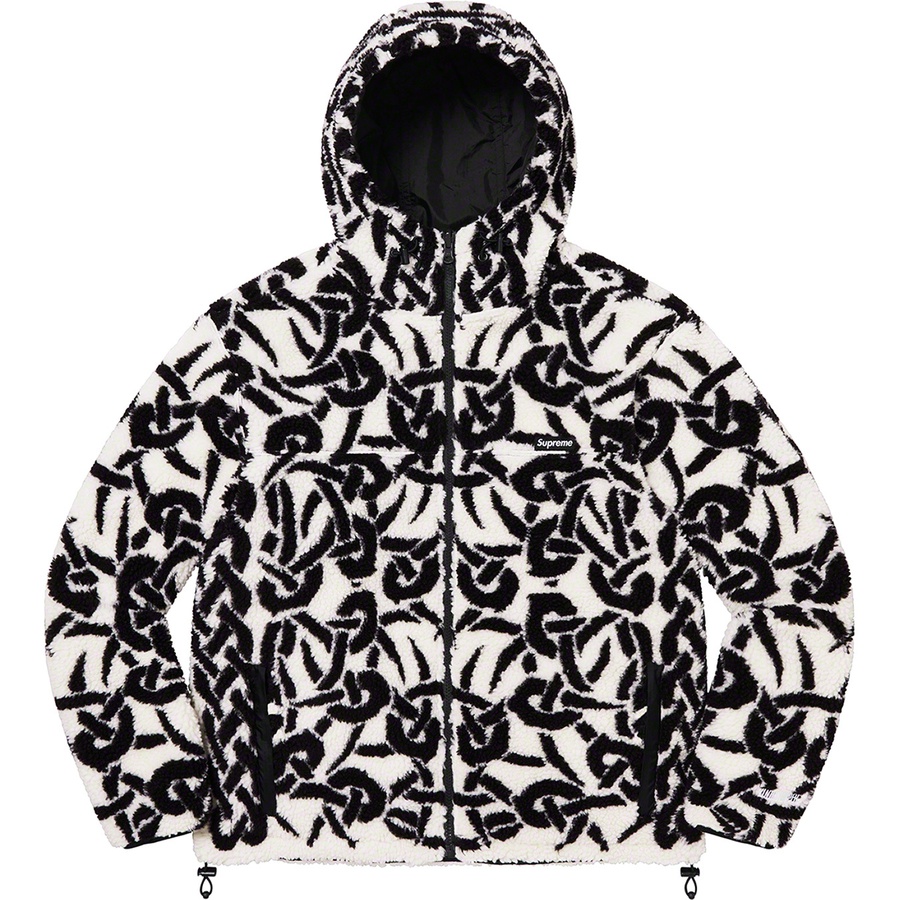 Details on Celtic Knot Reversible WINDSTOPPER Fleece Hooded Jacket Stone from fall winter 2021 (Price is $238)