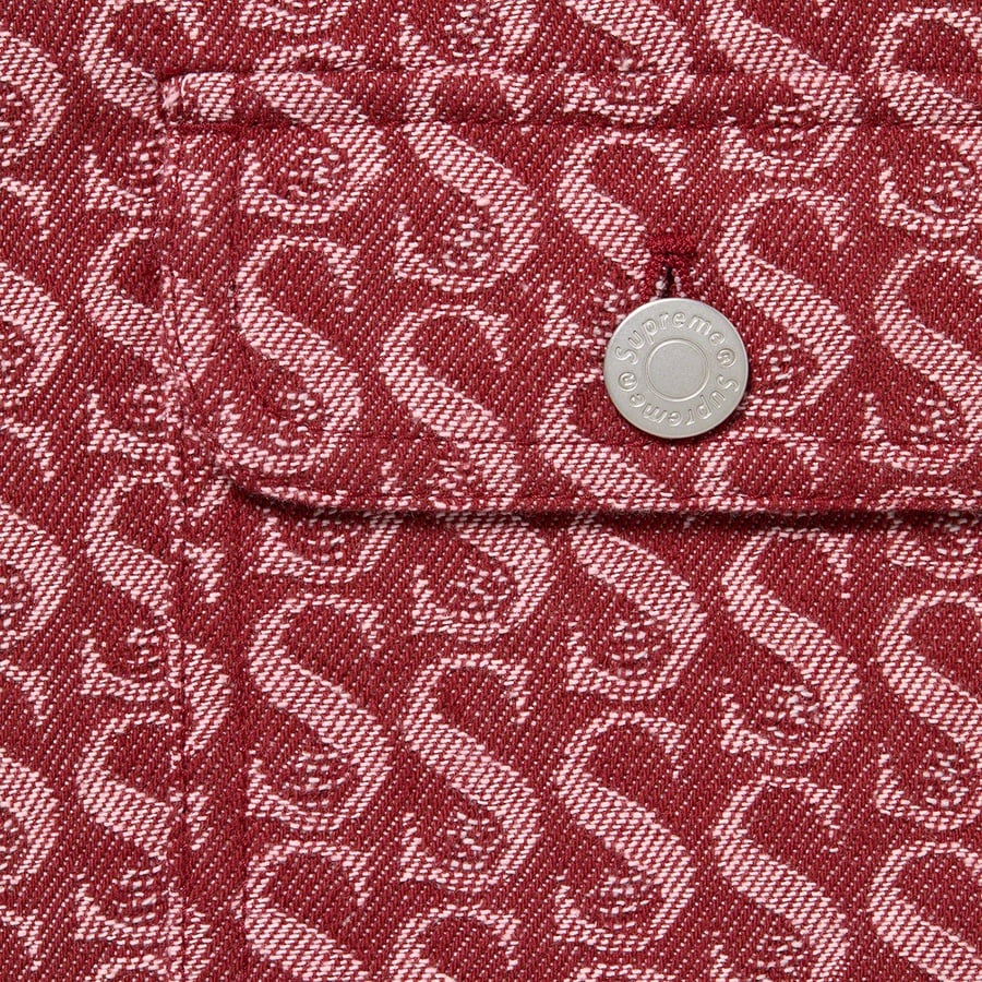 Details on Monogram Denim Shirt Red from fall winter
                                                    2021 (Price is $148)