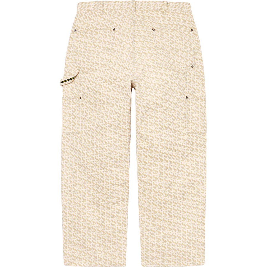 Details on Monogram Double Knee Denim Painter Pant Tan from fall winter
                                                    2021 (Price is $178)