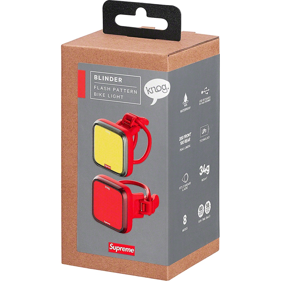 Details on Supreme Knog Blinder Bicycle Lights (Set of 2) Red from fall winter
                                                    2021 (Price is $88)