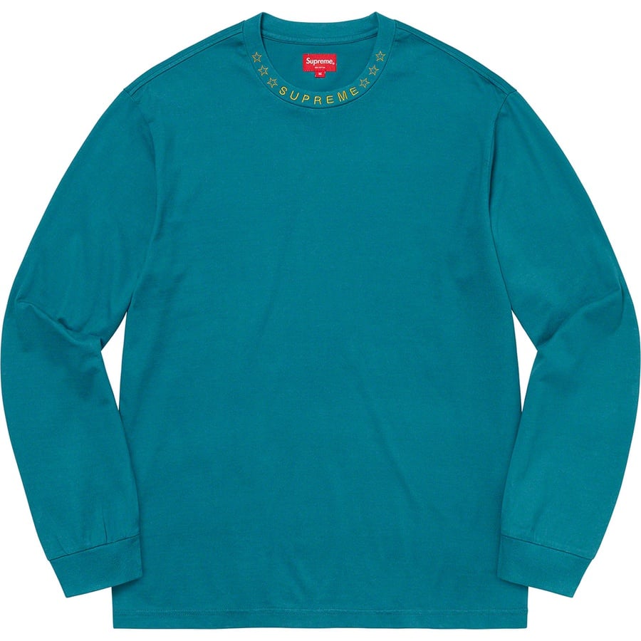 Supreme Stars Collar L S Top (FW21) - Aqua - $88