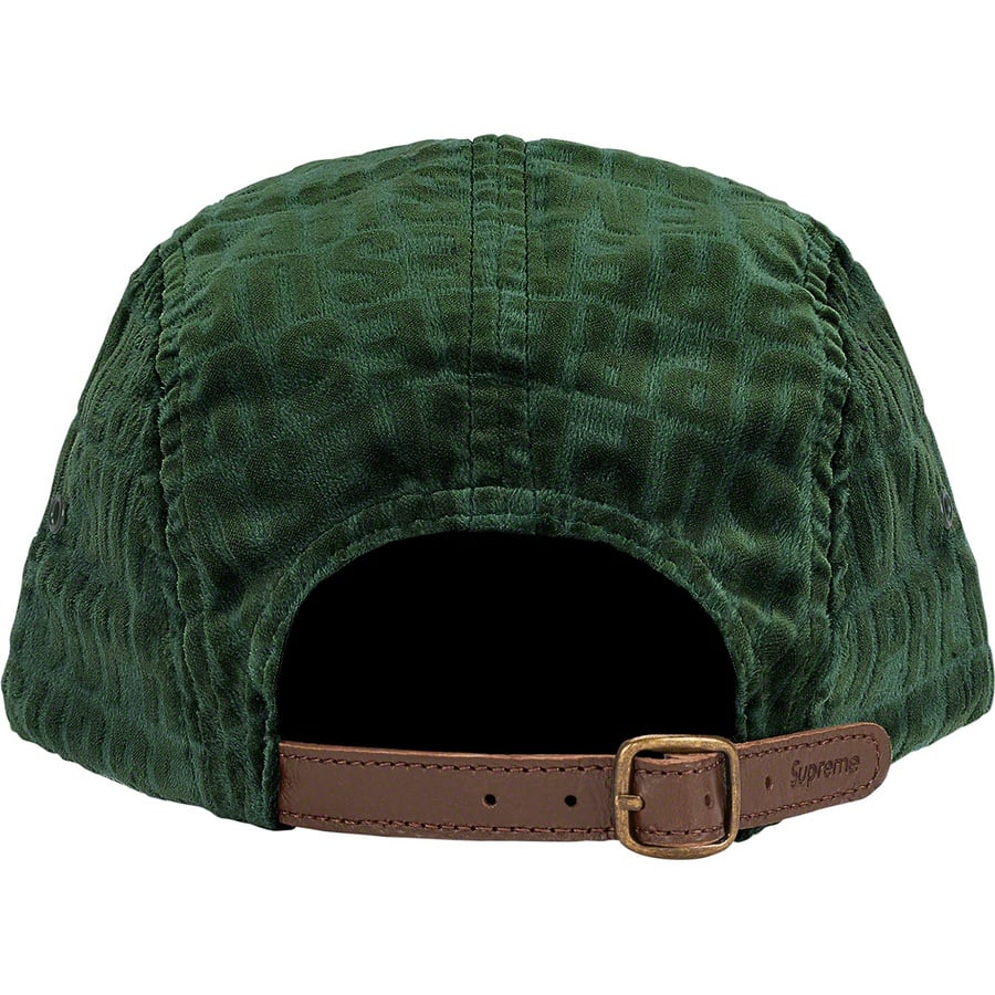 Details on Velvet Pattern Camp Cap Olive from fall winter
                                                    2021 (Price is $58)