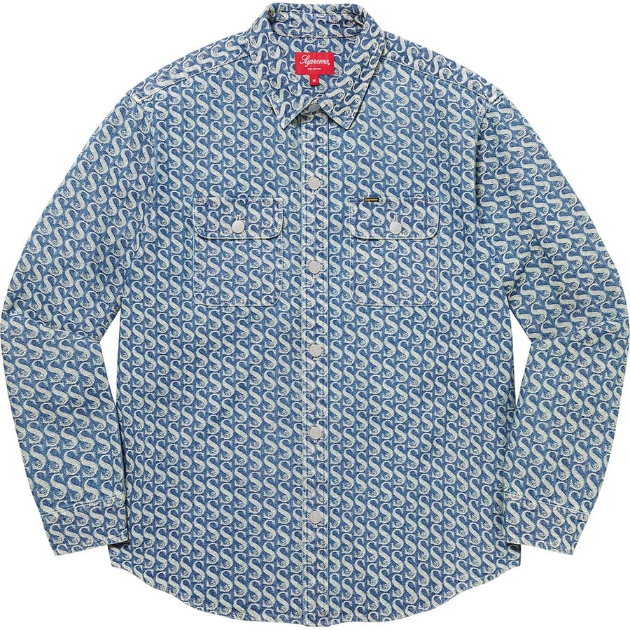 Details on Monogram Denim Shirt Blue from fall winter
                                                    2021 (Price is $148)