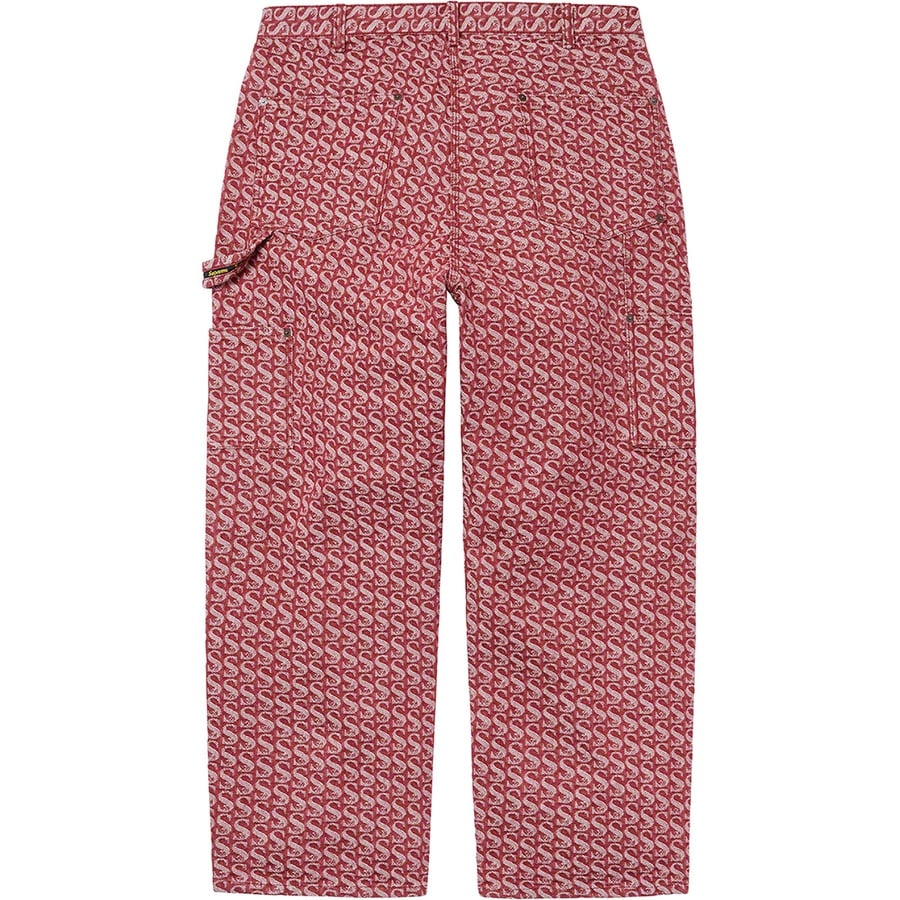 Details on Monogram Double Knee Denim Painter Pant Red from fall winter
                                                    2021 (Price is $178)