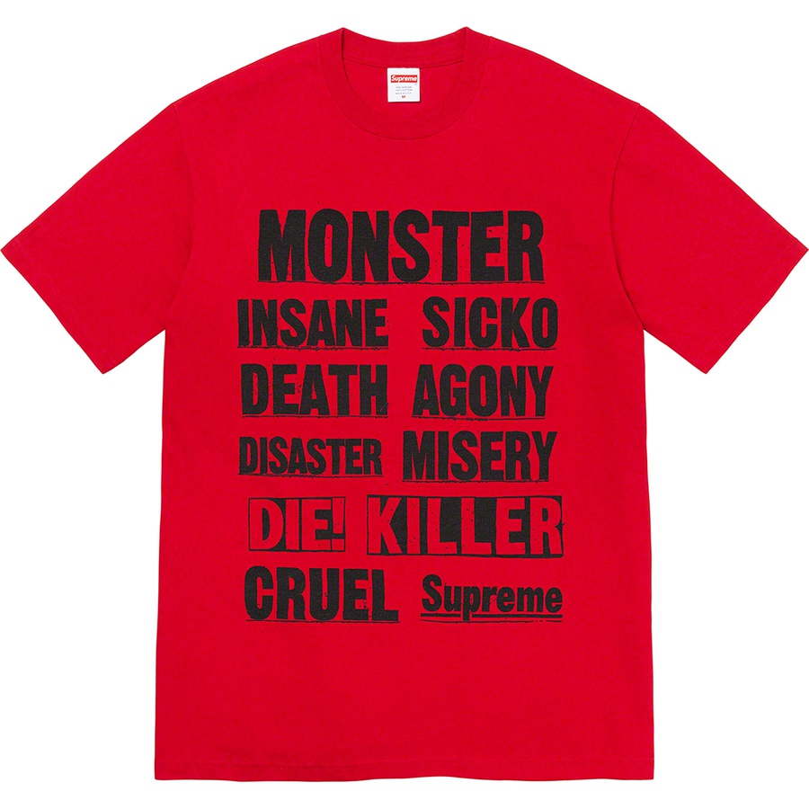 Details on Monster Tee Red from fall winter
                                                    2021 (Price is $38)