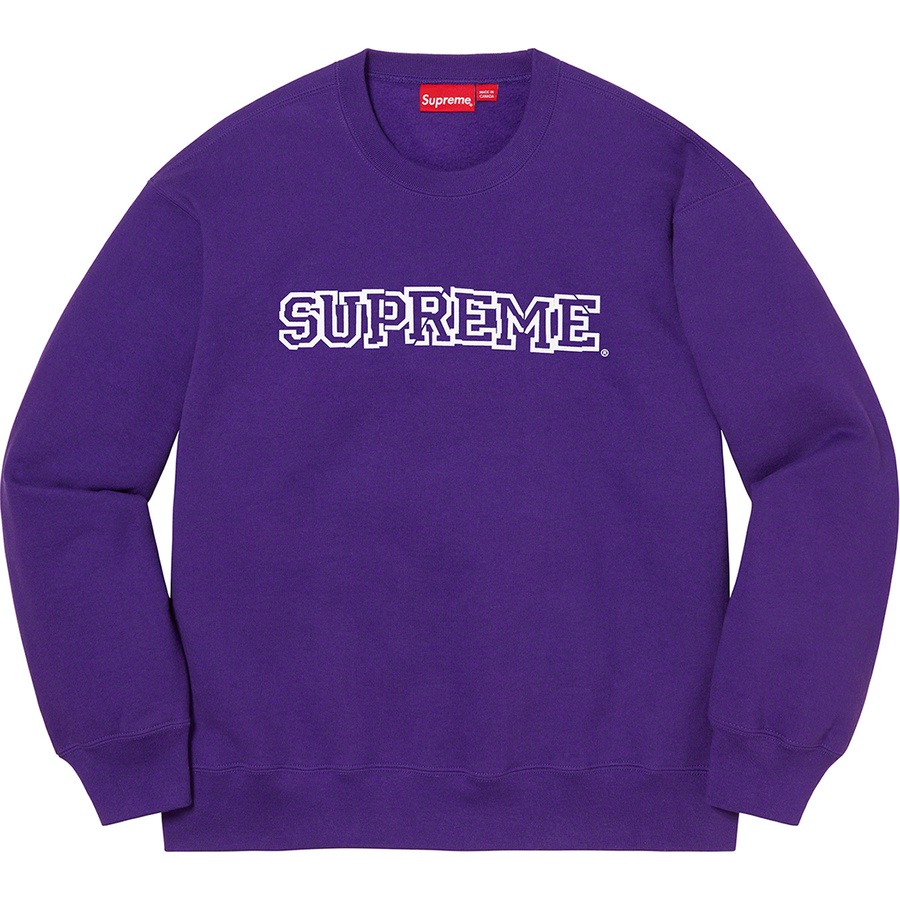 Details on Shattered Logo Crewneck Purple from fall winter 2021 (Price is $138)