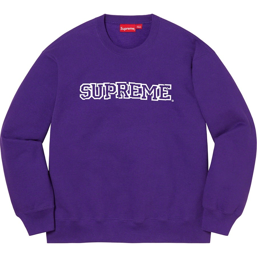 Details on Shattered Logo Crewneck Purple from fall winter
                                                    2021 (Price is $138)