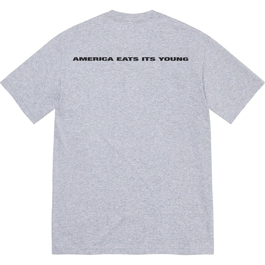 Details on America Eats Its Young Tee Heather Grey from fall winter
                                                    2021 (Price is $44)