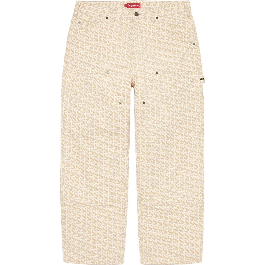 Details on Monogram Double Knee Denim Painter Pant Tan from fall winter 2021 (Price is $178)