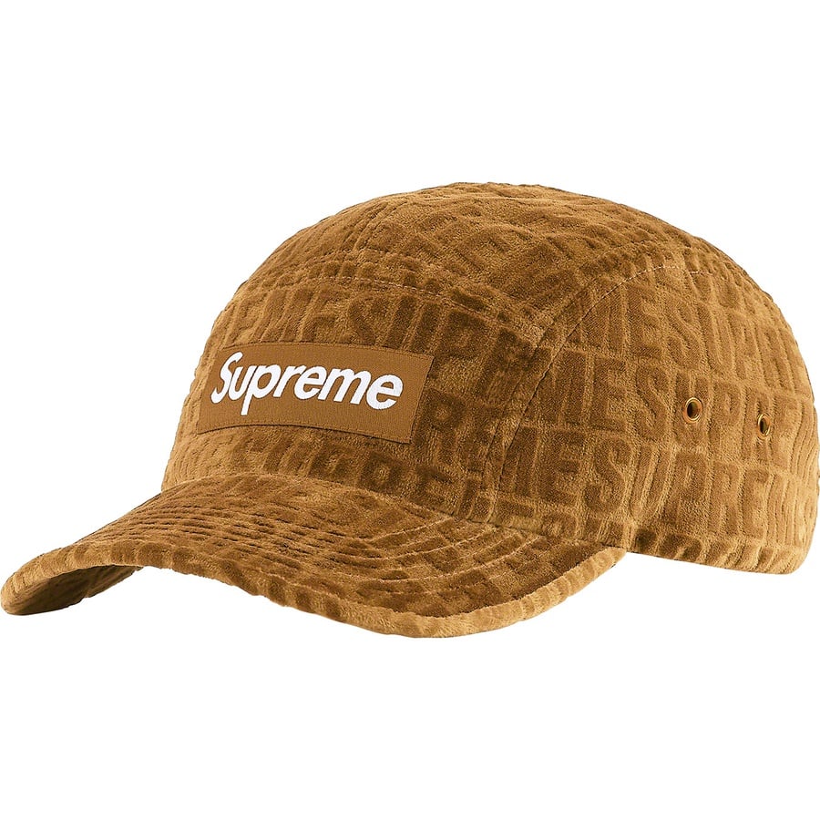 Details on Velvet Pattern Camp Cap Brown from fall winter
                                                    2021 (Price is $58)