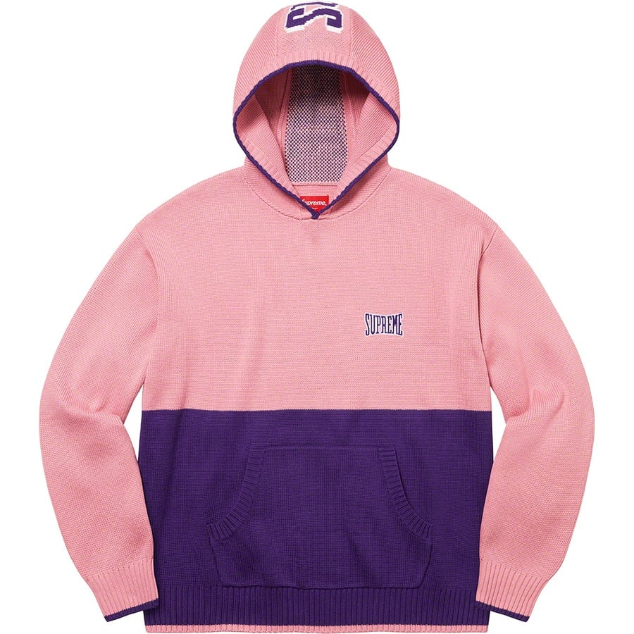 Details on 2-Tone Hooded Sweater Pink from fall winter
                                                    2021 (Price is $158)