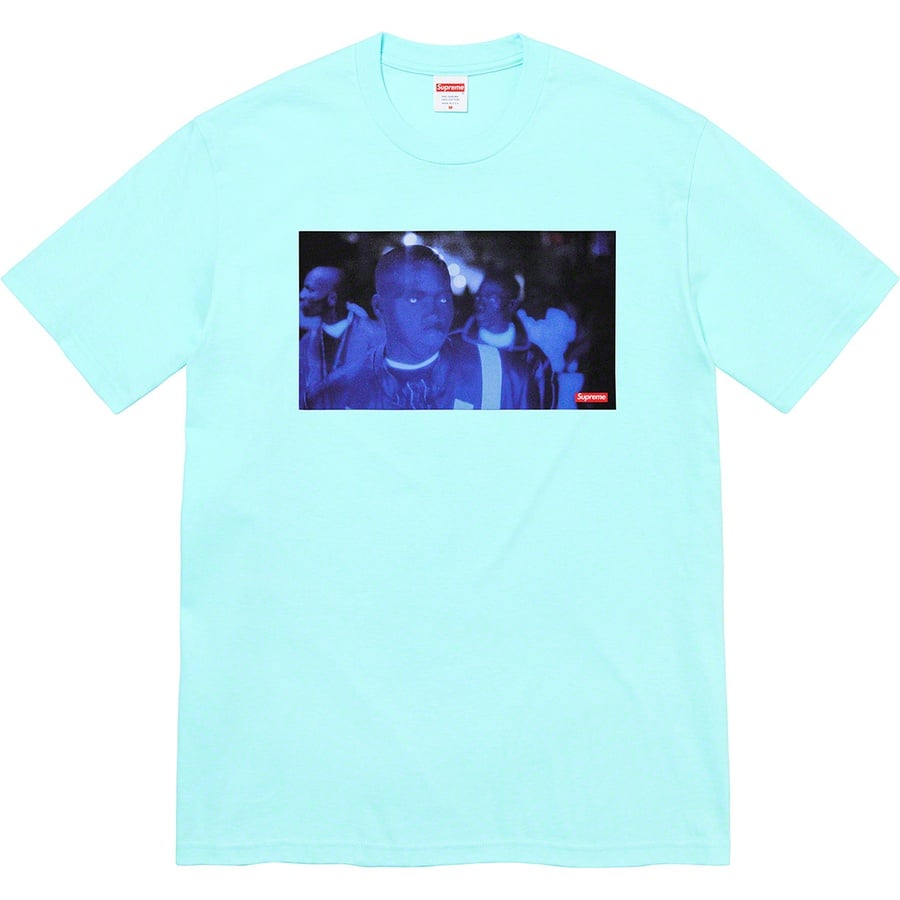 Details on America Eats Its Young Tee Turquoise from fall winter 2021 (Price is $44)