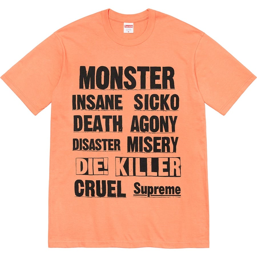 Details on Monster Tee Peach from fall winter
                                                    2021 (Price is $38)